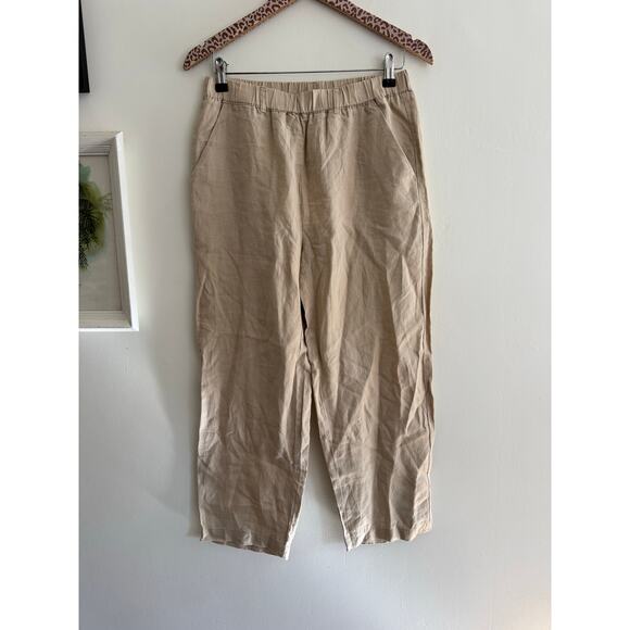 QUINCE NWT 100% European Linen Pants in Driftwood Tan Size Small - Picture 3 of 7